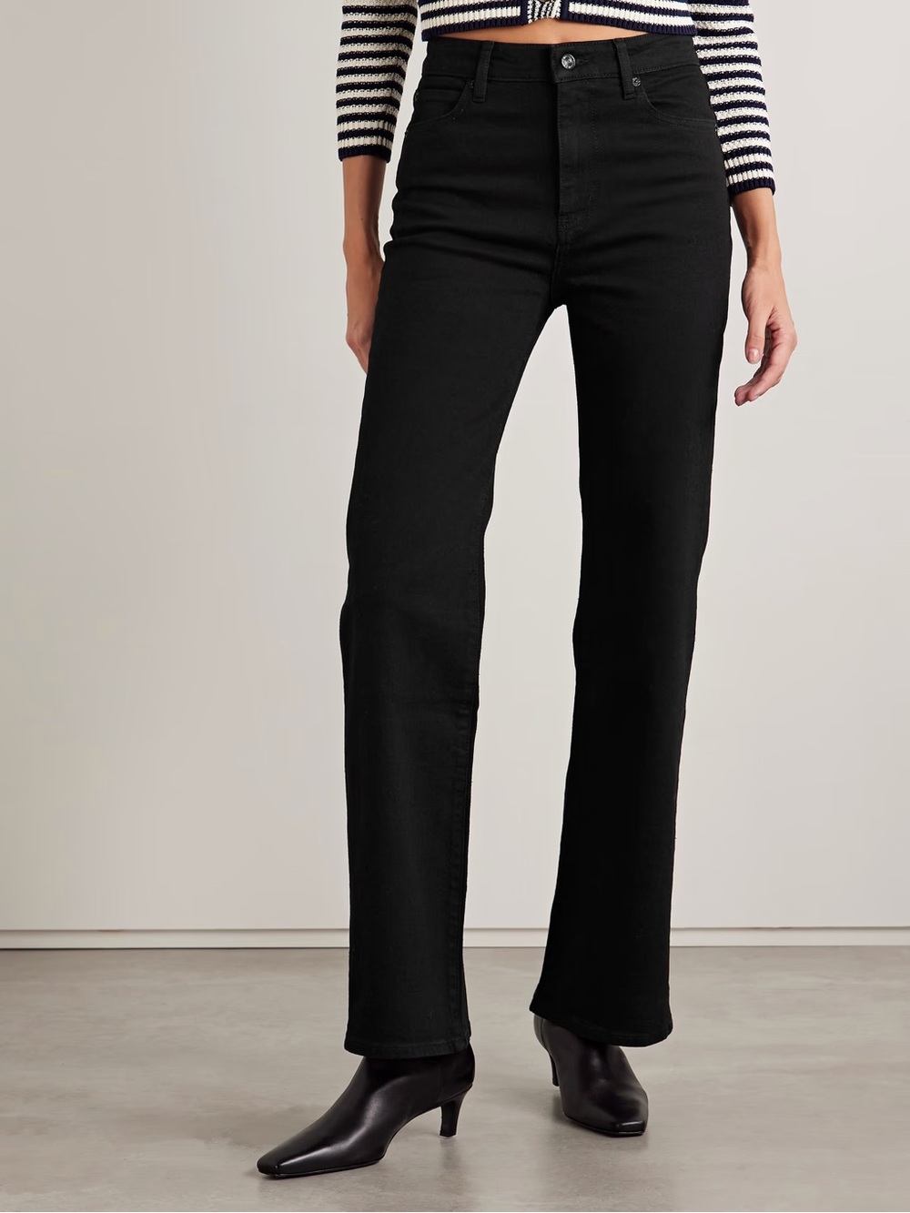 Frame The Arrow High-Rise Bootcut Flare Black Jeans Size 28 NWOT